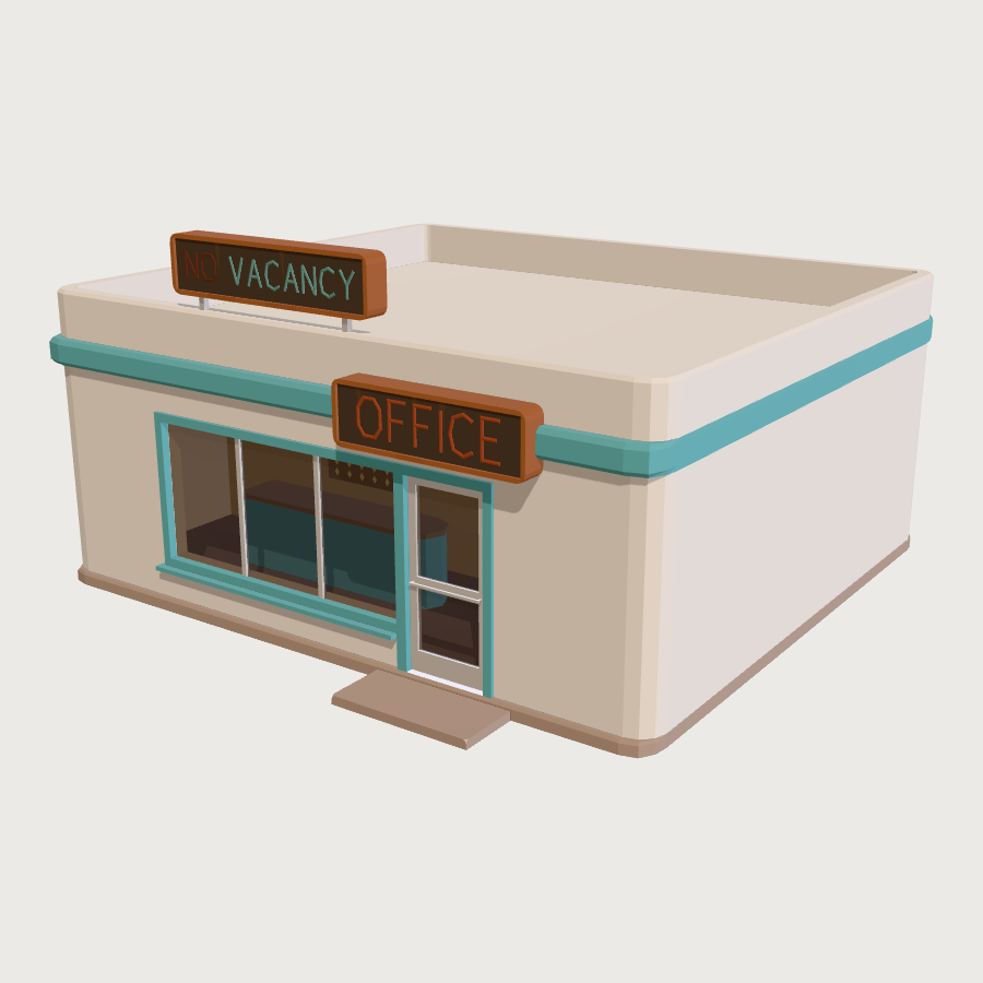 Motel Office low-poly 3D model