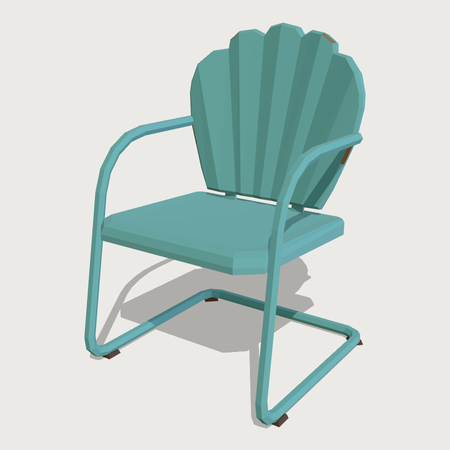 Motel Shell Chair low-poly 3D model