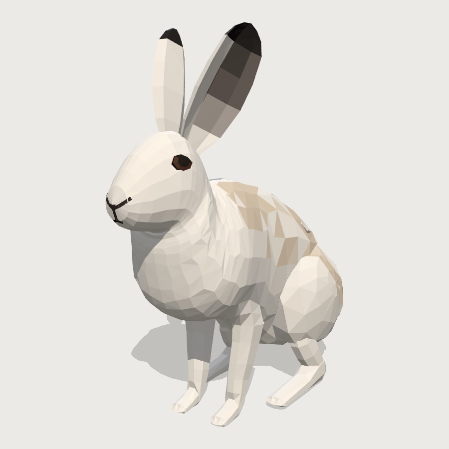 Mountain Hare low-poly 3D model