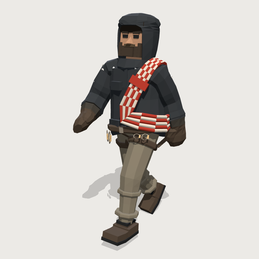 Mountaineer low-poly 3D model