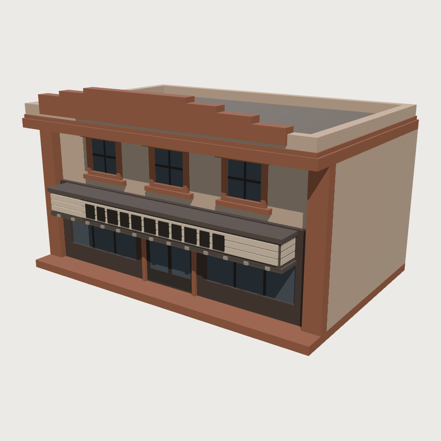 Movie Theater low-poly 3D model