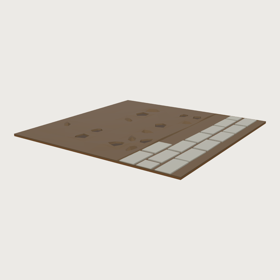 Mud and Rut Tile low-poly 3D model