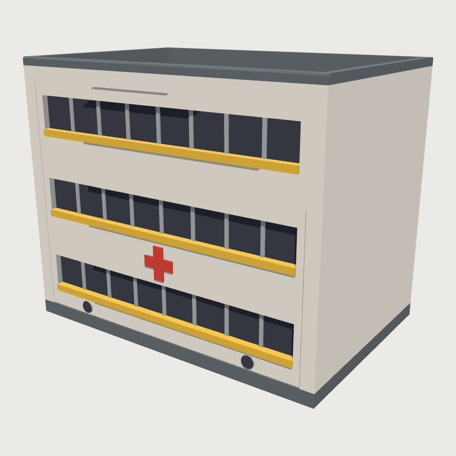 Multi-Storey Ward Block low-poly 3D model