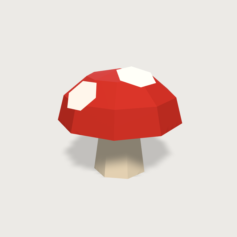 Mushroom low-poly 3D model