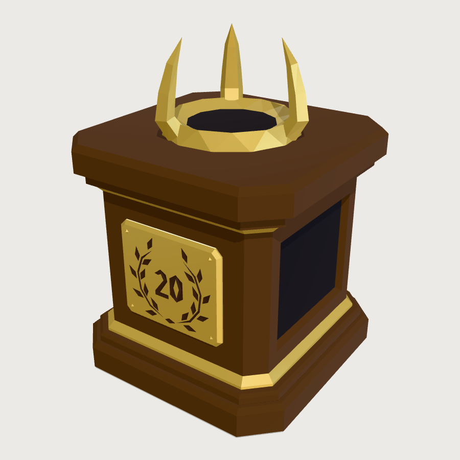 Natural 20 Trophy Plinth low-poly 3D model