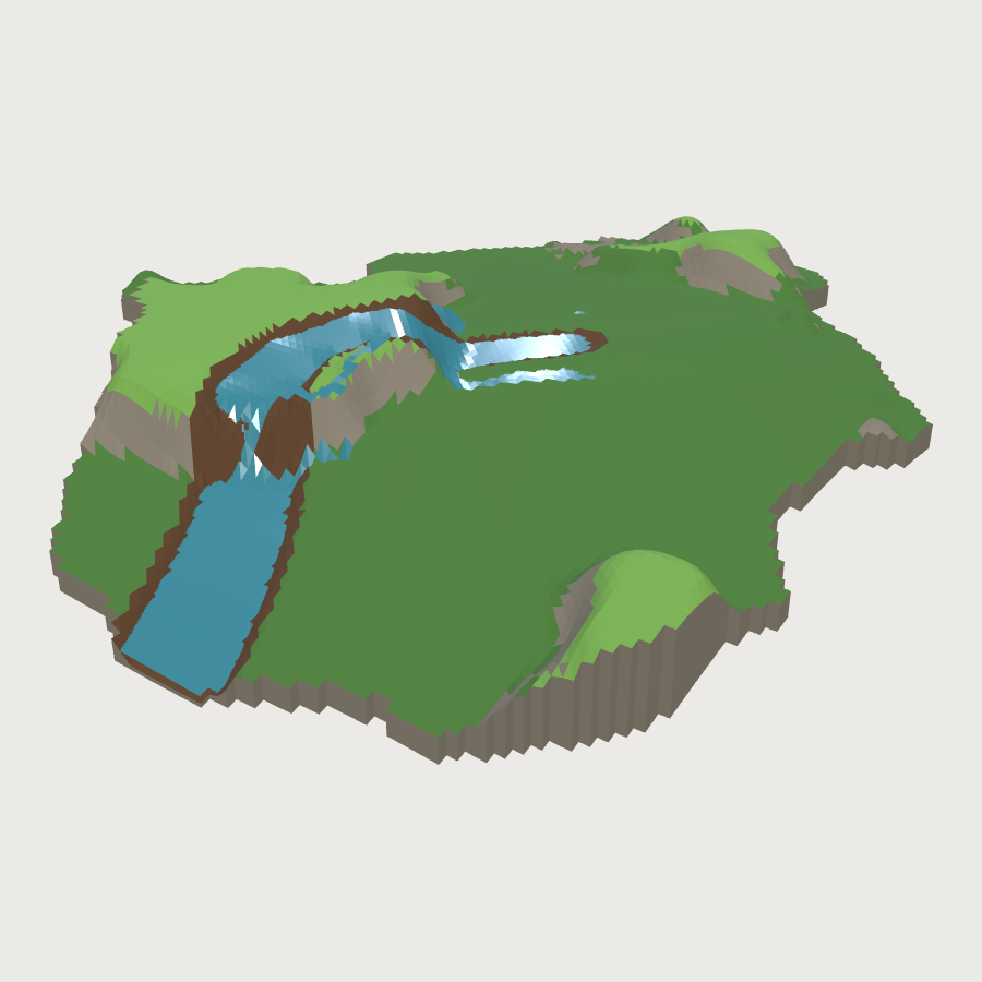 Nature & Forest Terrain low-poly 3D model