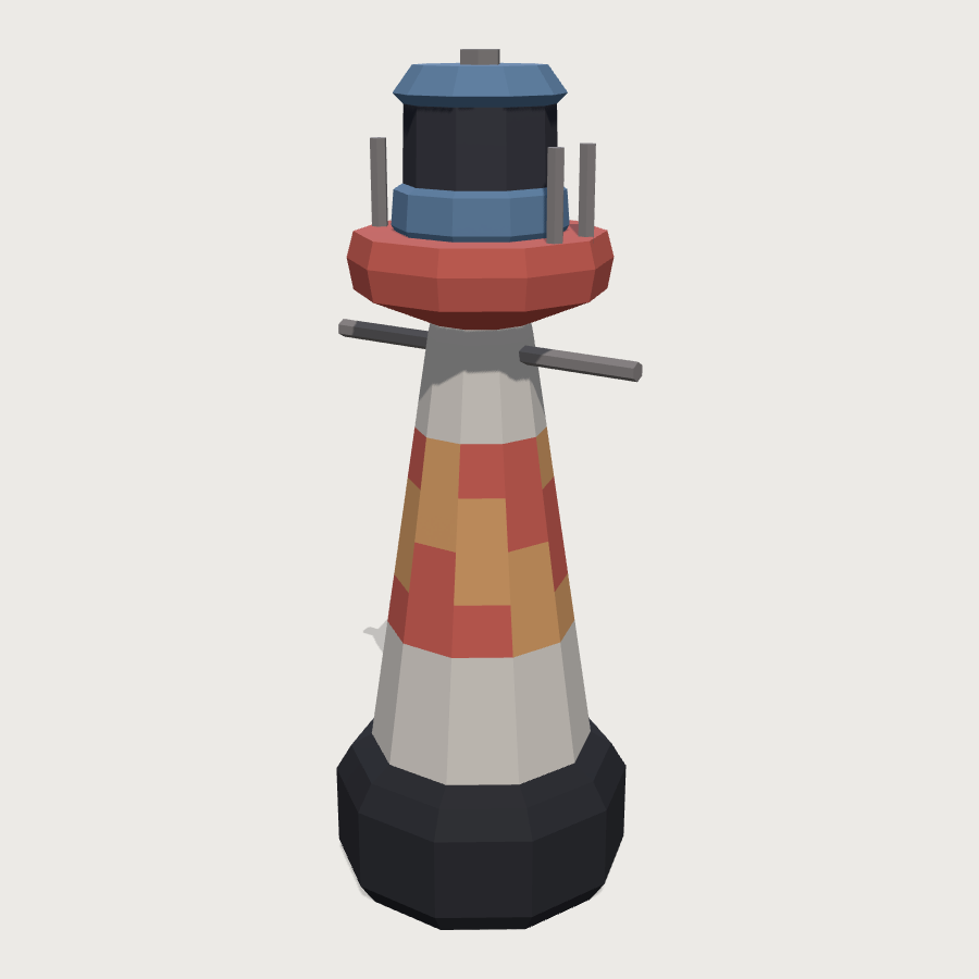 Nav Beacon low-poly 3D model