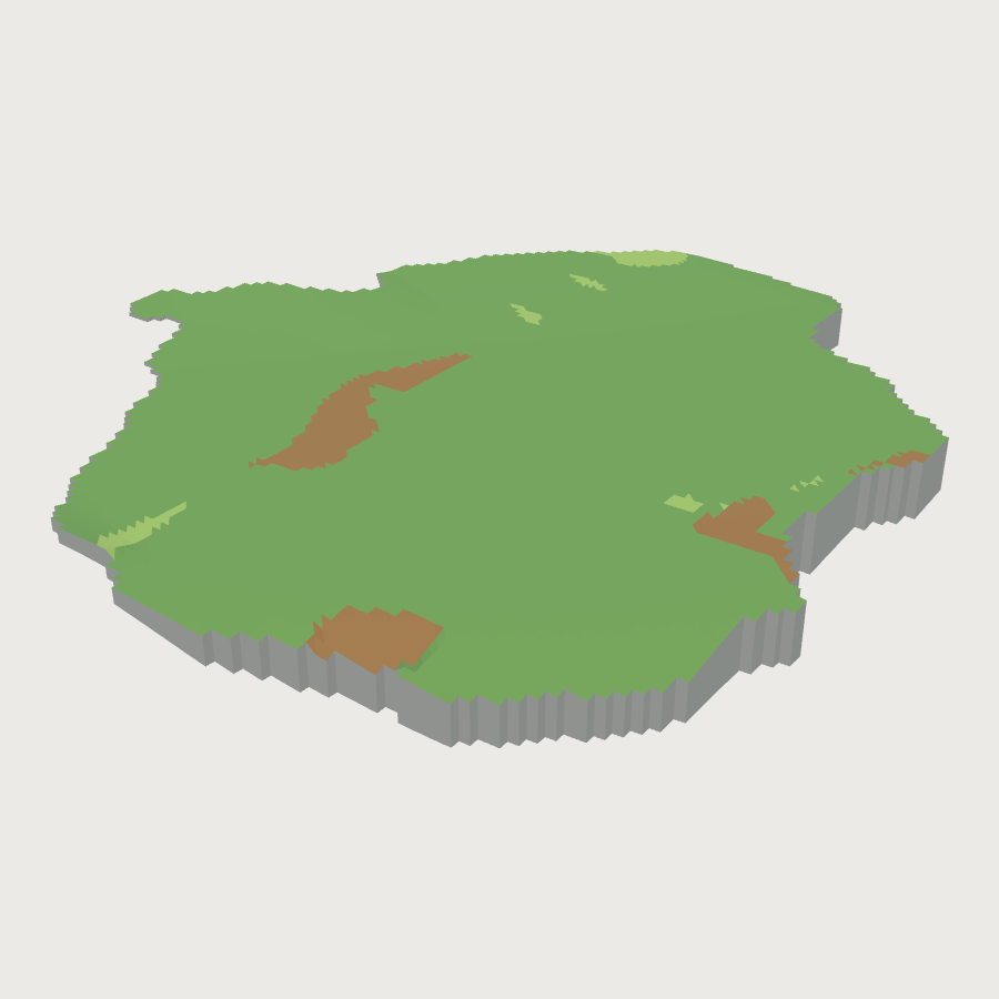 Neighborhood Pathways Terrain low-poly 3D model