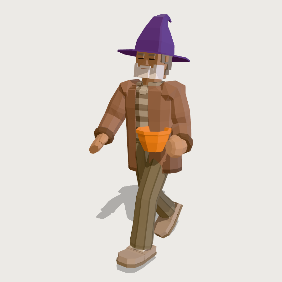Neighbour Handing Out Candy low-poly 3D model