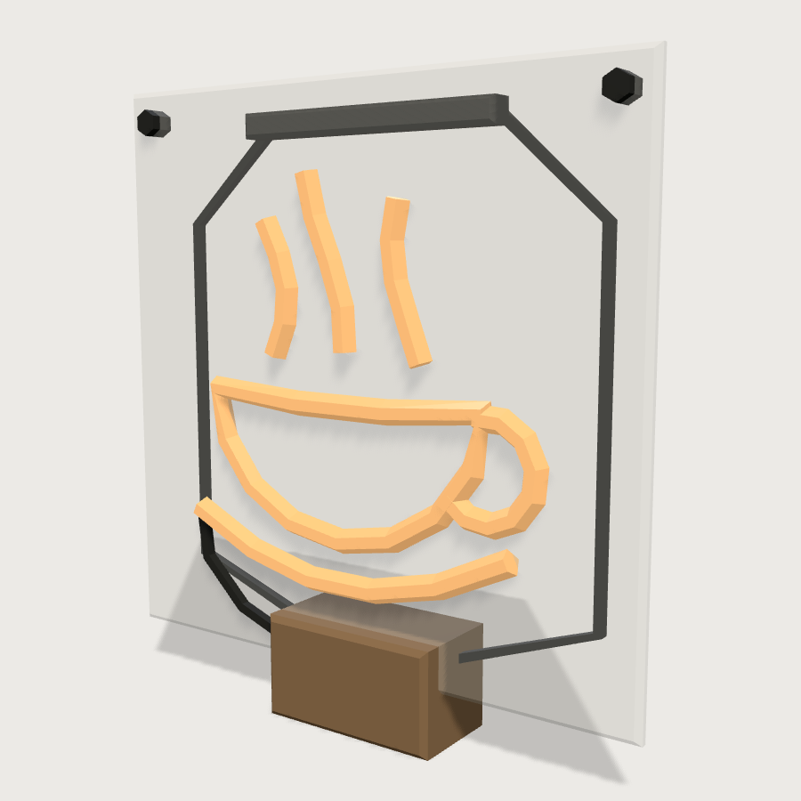Neon Window Sign low-poly 3D model