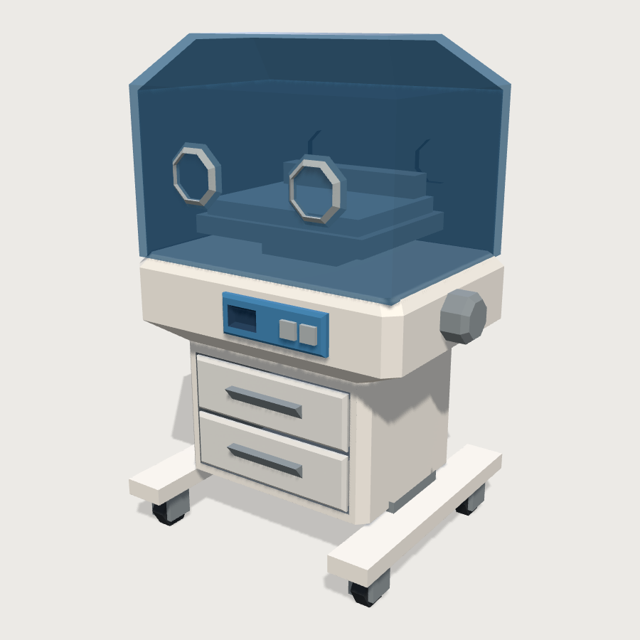 Neonatal Incubator low-poly 3D model
