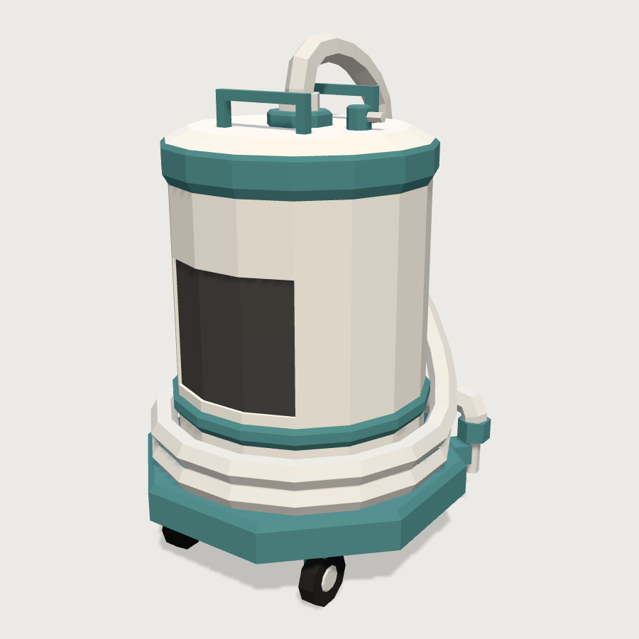 Nitrogen Dewar (Wheeled) low-poly 3D model