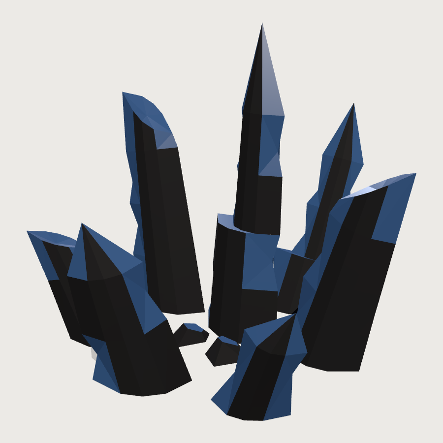 Obsidian Shard Cluster low-poly 3D model
