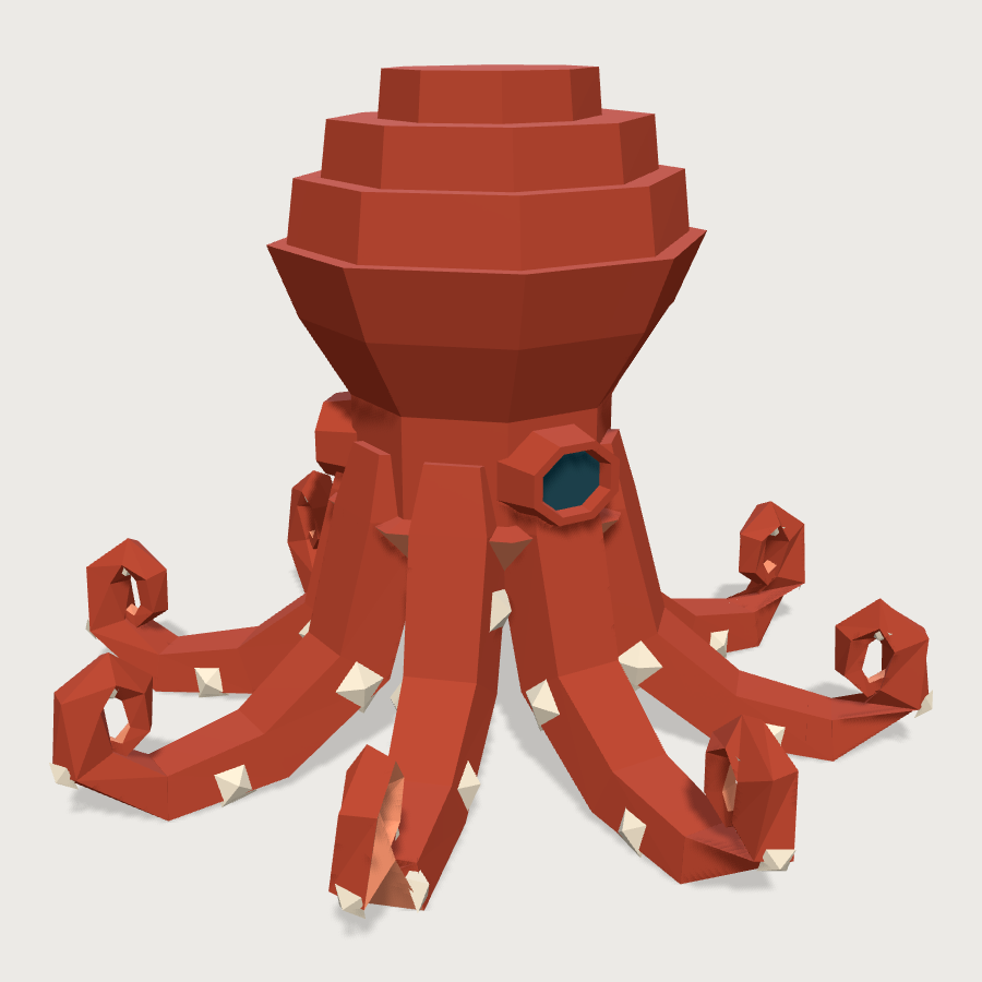 Octopus low-poly 3D model