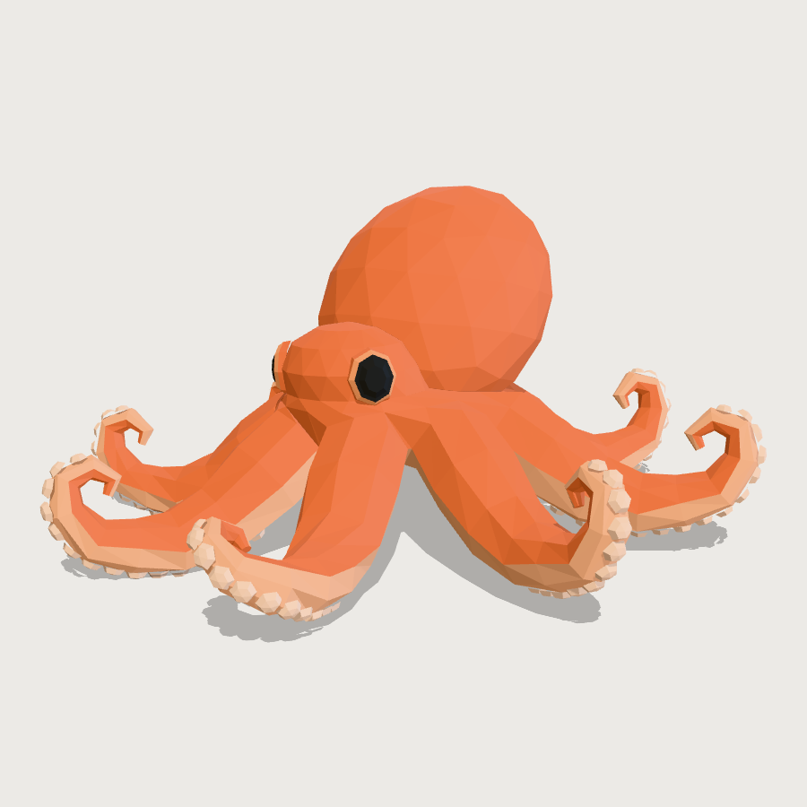 Octopus low-poly 3D model