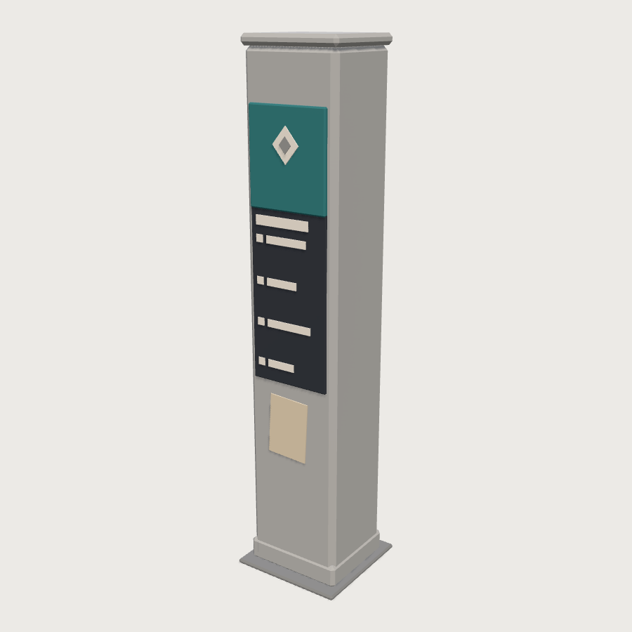 Office Directory Totem low-poly 3D model