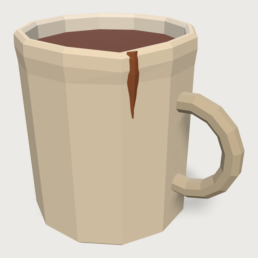 Office Mug low-poly 3D model