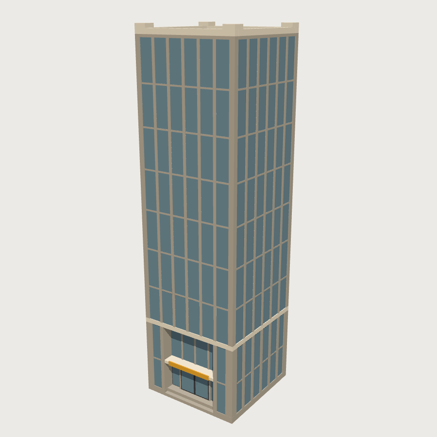 Office Tower low-poly 3D model