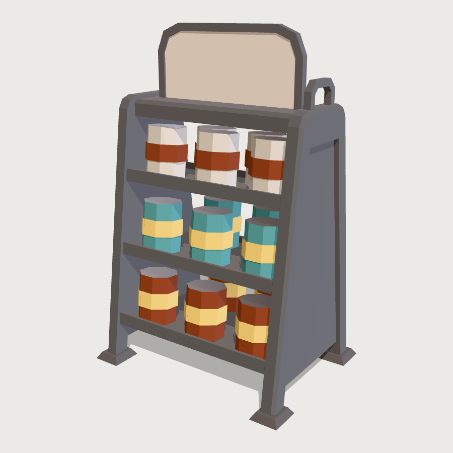 Oil Can Rack low-poly 3D model