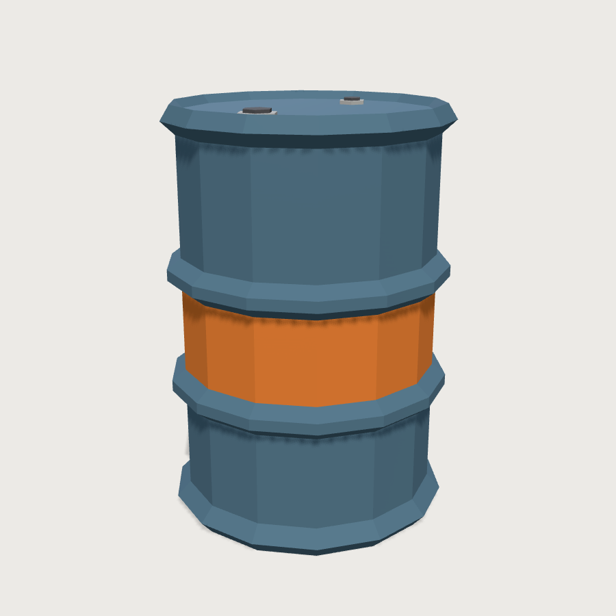 Oil-drum low-poly 3D model