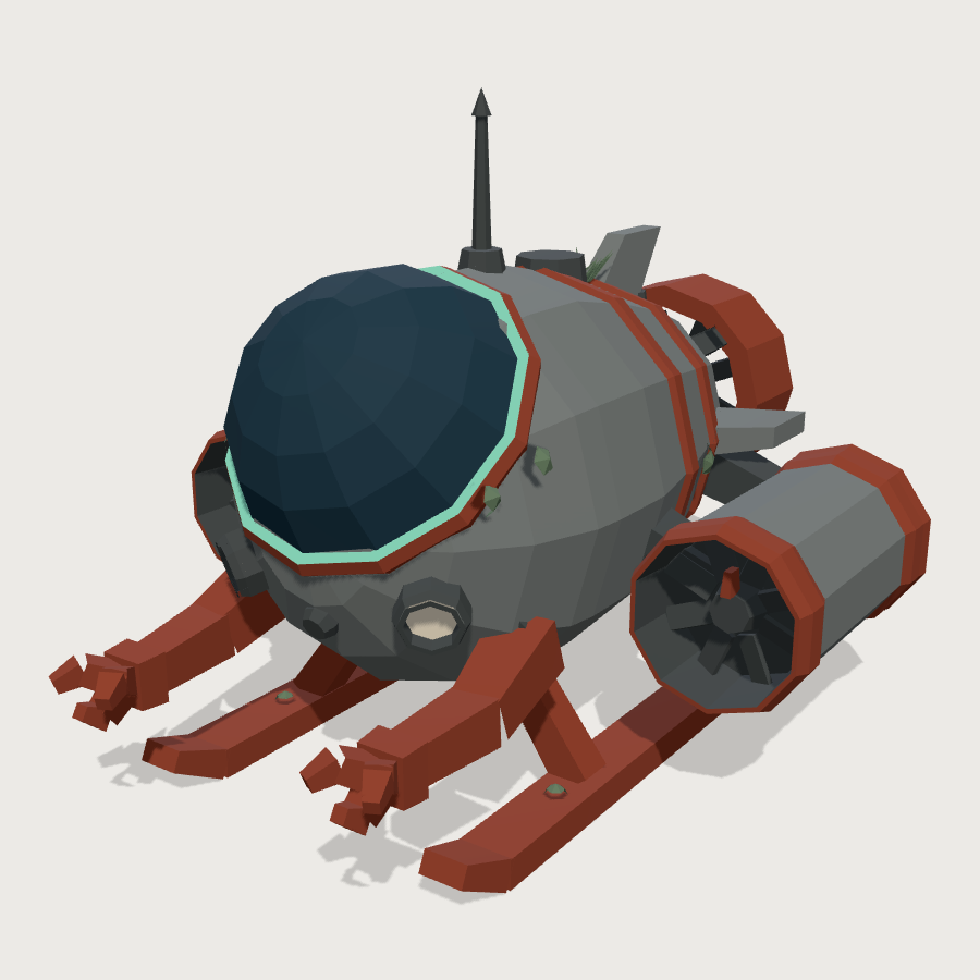 One-Person Submarine low-poly 3D model