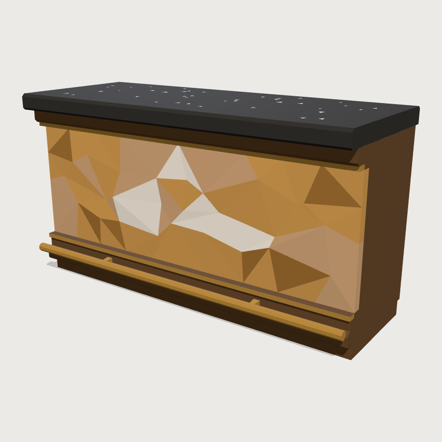 Onyx Bar Counter Run low-poly 3D model
