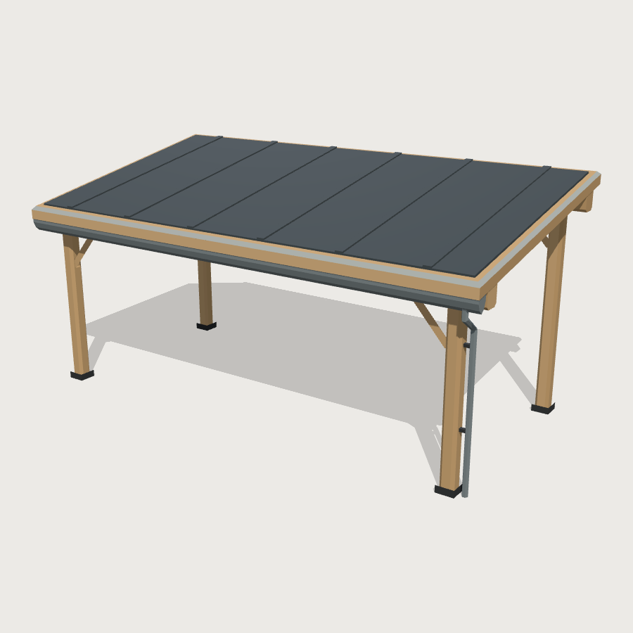 Open Carport low-poly 3D model