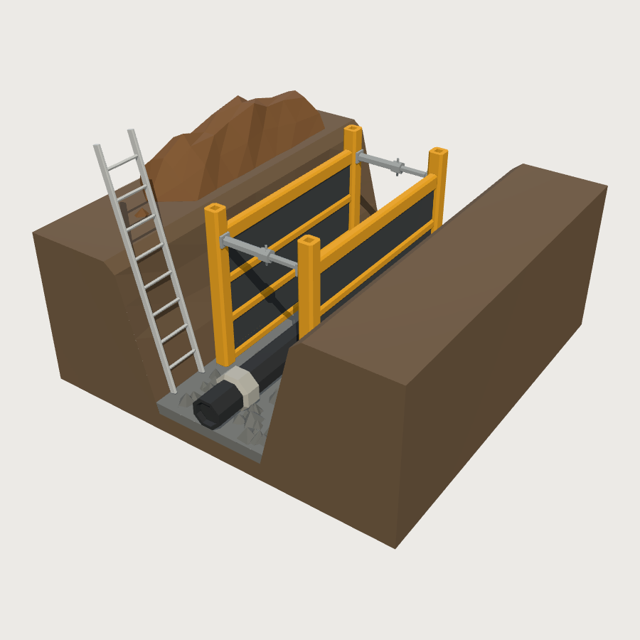 Open Trench Bay low-poly 3D model
