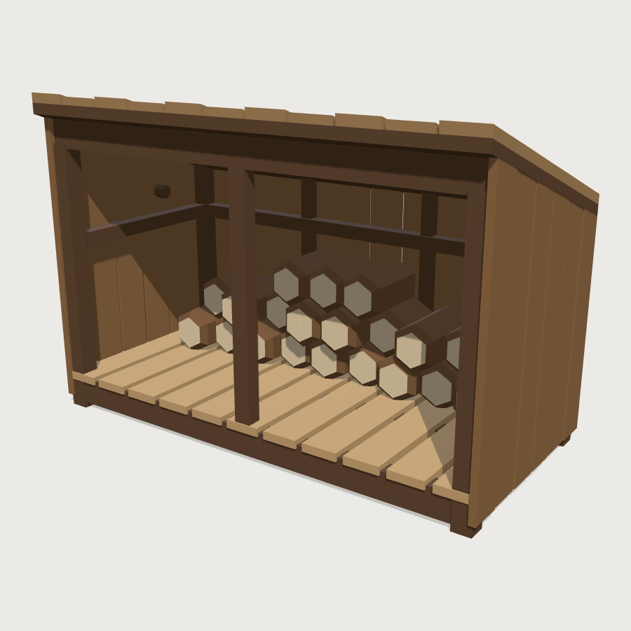 Open Woodshed low-poly 3D model
