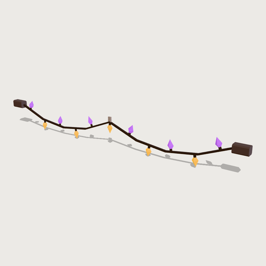 Orange and Purple String Light Run low-poly 3D model