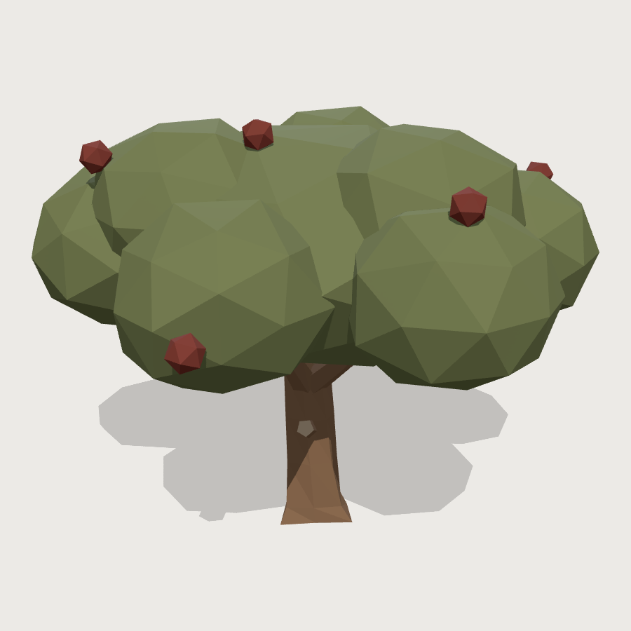 Orchard Apple Tree low-poly 3D model