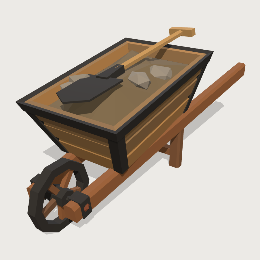Ore Barrow low-poly 3D model
