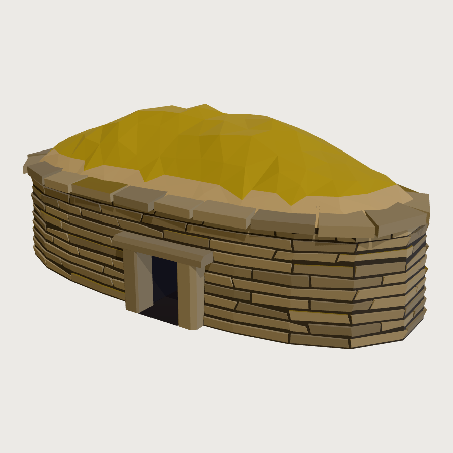 Orongo House Run low-poly 3D model