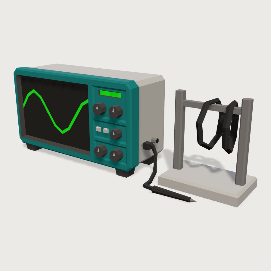 Oscilloscope Bench Station low-poly 3D model