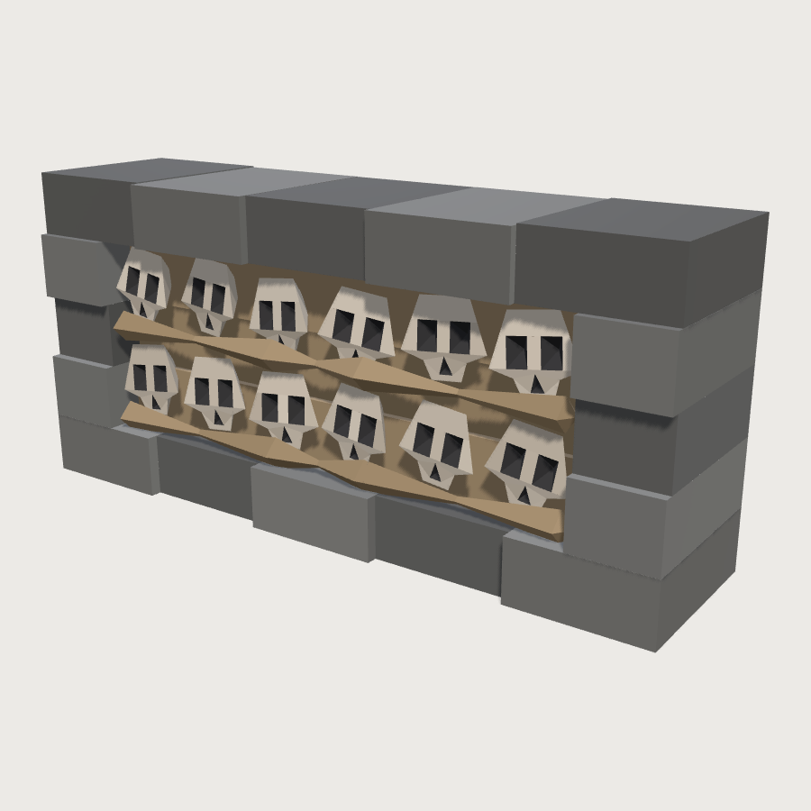Ossuary Skull Shelf low-poly 3D model