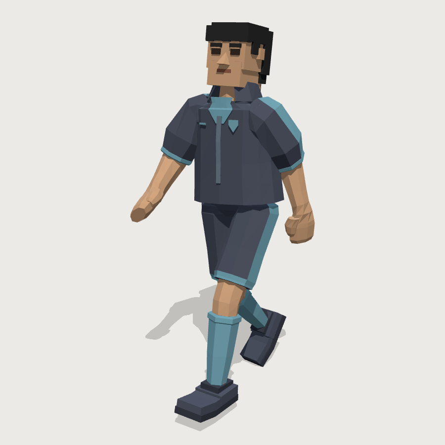 Outfield Player low-poly 3D model