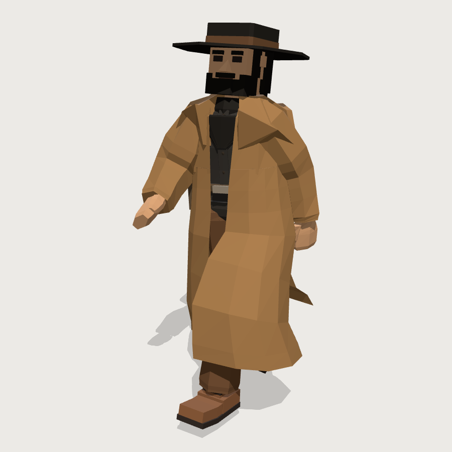 Outlaw low-poly 3D model
