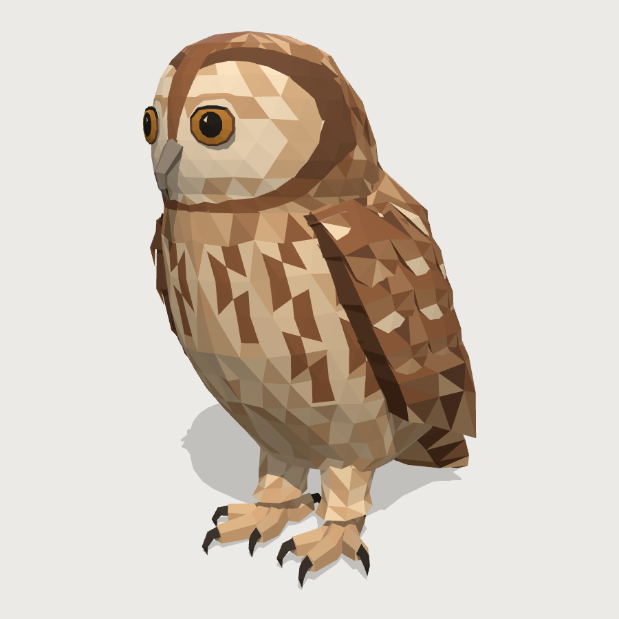 Owl low-poly 3D model