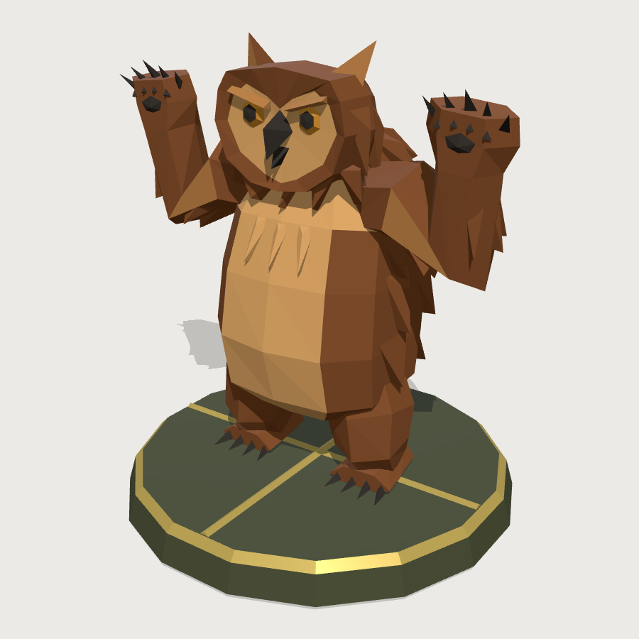 Owlbear Miniature low-poly 3D model