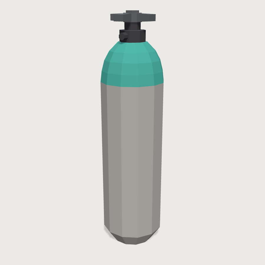 Oxygen Tank low-poly 3D model