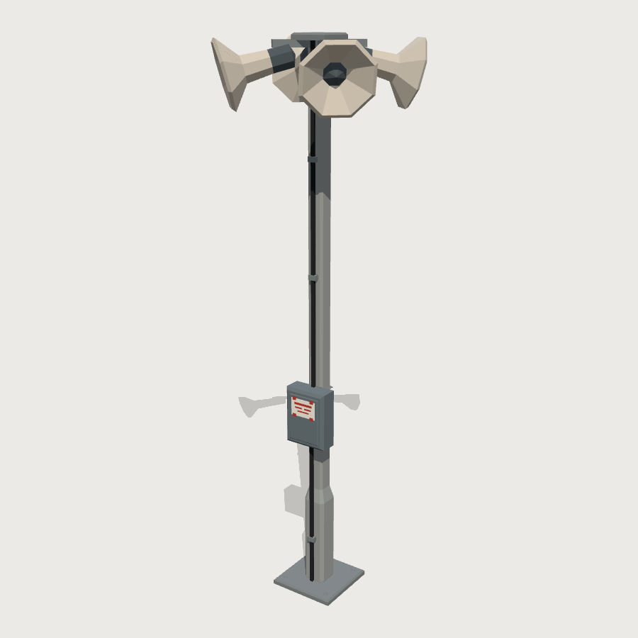 PA Horn Post low-poly 3D model