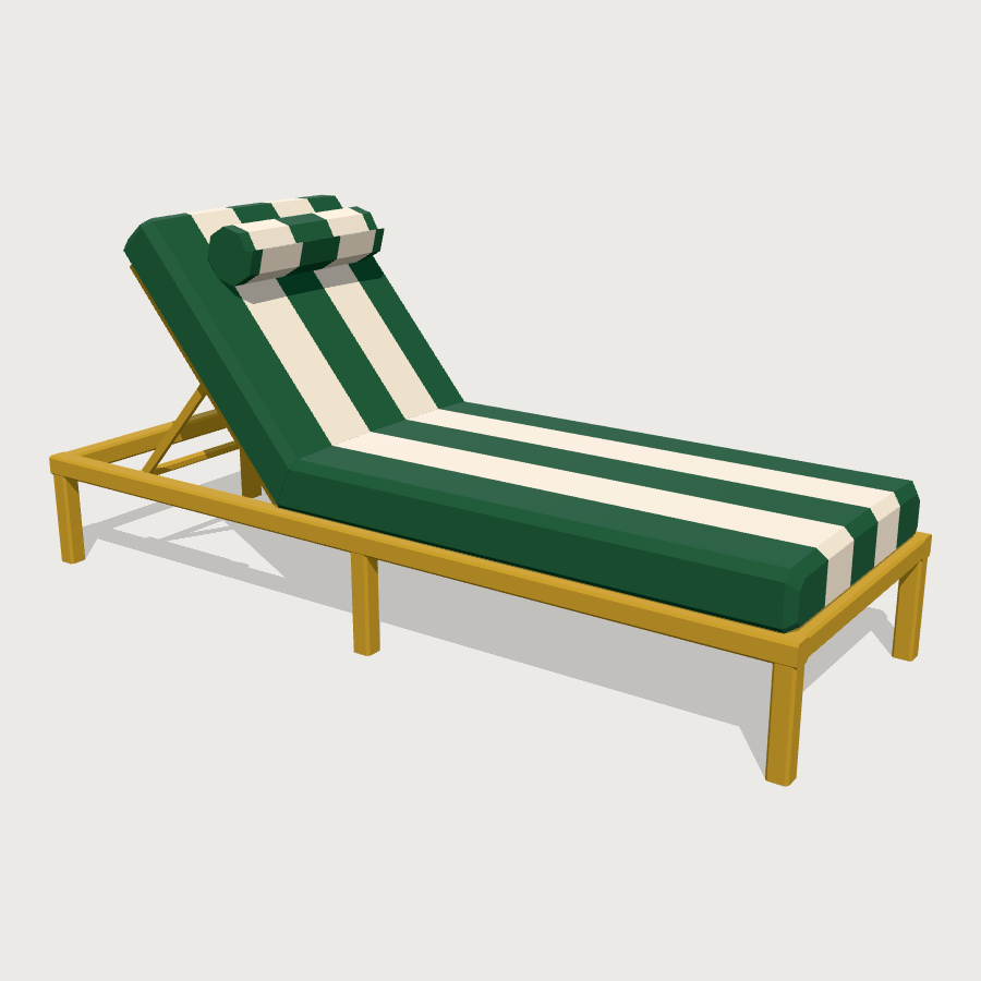 Padded Pool Chaise low-poly 3D model