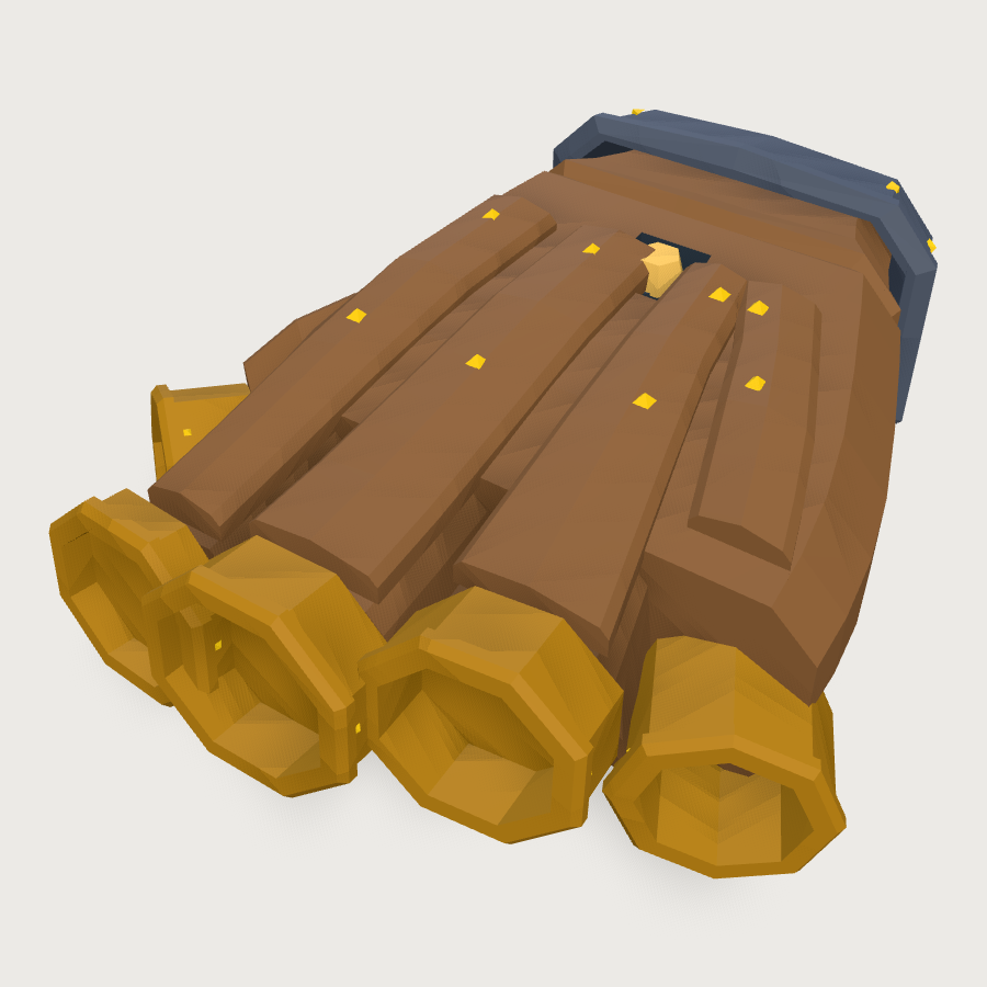 Wooden Palm low-poly 3D model