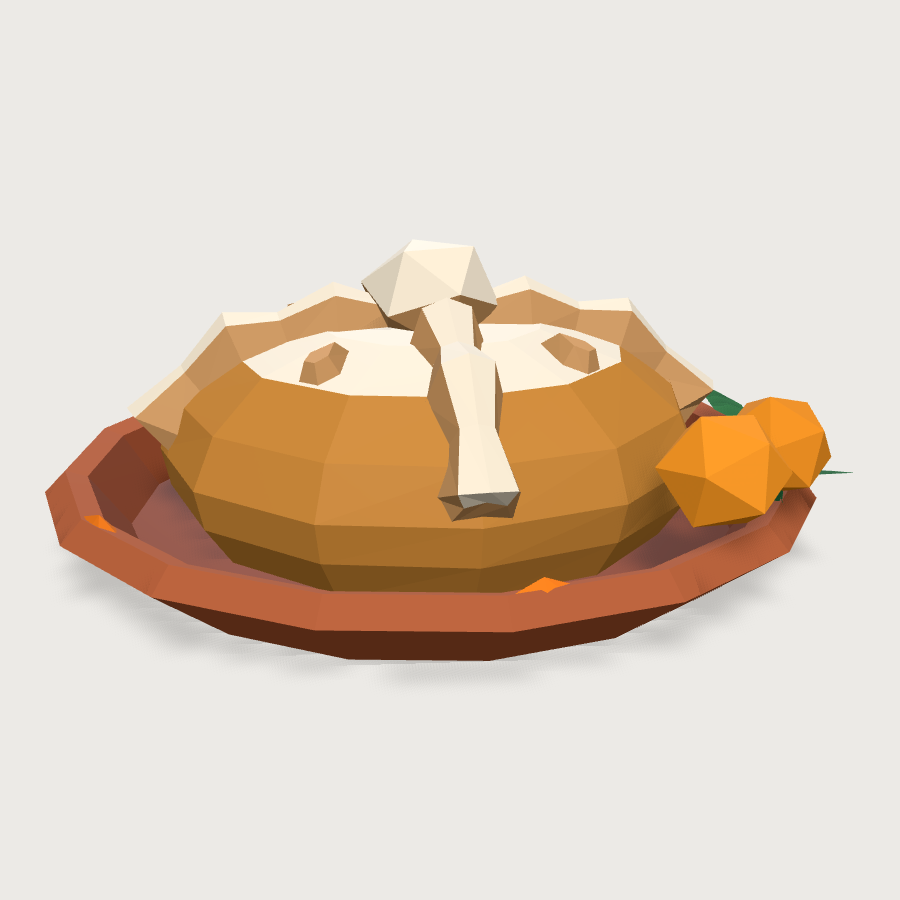 Pan de Muerto Plate low-poly 3D model