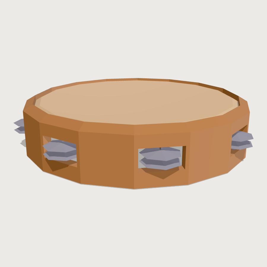 Pandero low-poly 3D model