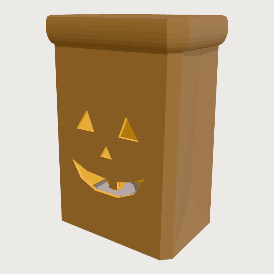 Paper Bag Luminaria low-poly 3D model