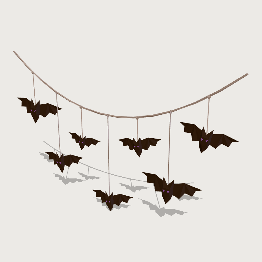 Paper Bat String low-poly 3D model