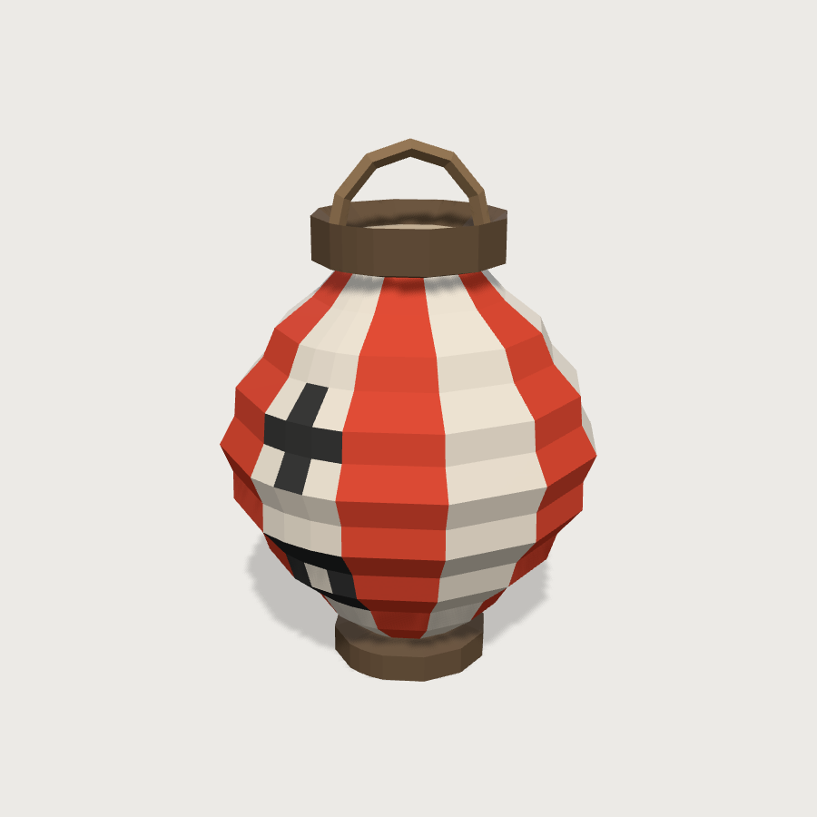 Paper Lantern low-poly 3D model