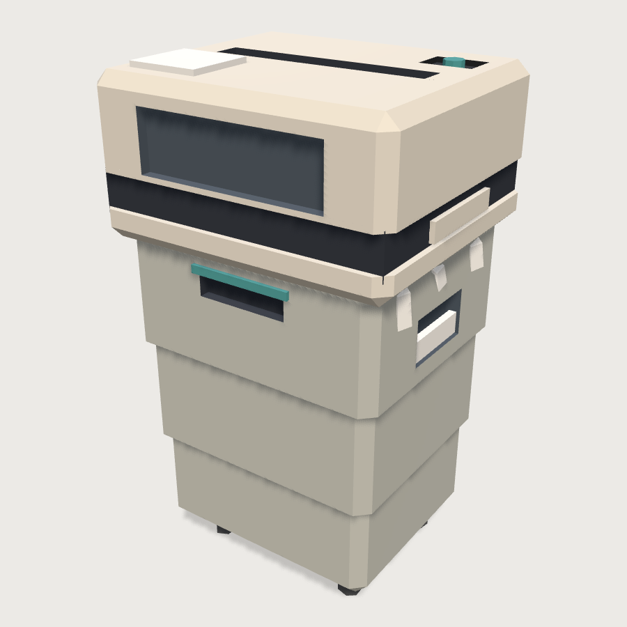 Paper Shredder low-poly 3D model