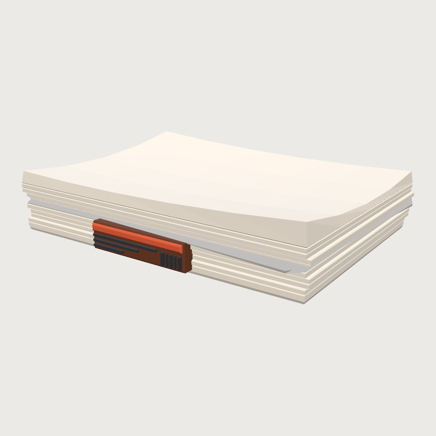 Paper Stack low-poly 3D model